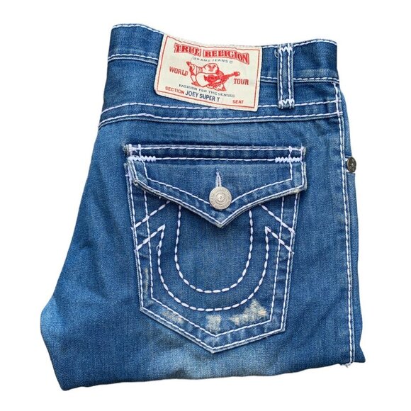 Vintage True Religion Jeans Size 38 JOEY SUPER T Blue - Picture 1 of 10